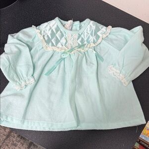 Mint Green Lace-Trimmed Kids Top vintage